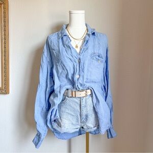 Blue Brannan San Francisco linen button up shirt